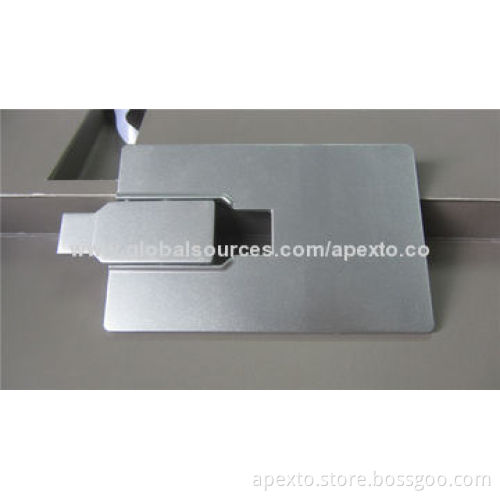 Card USB Flash Memory, Made of Silver Metal Material, Supports USB2.0 Interface